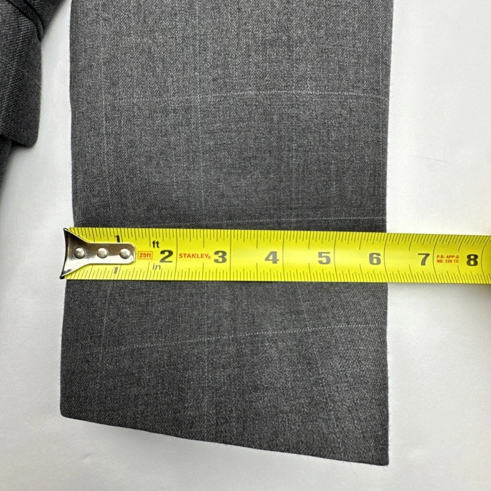 Jos. A. Bank Mens Blazer‎ 44R Wool Windowpane Grey Traveler Sport Coat Business